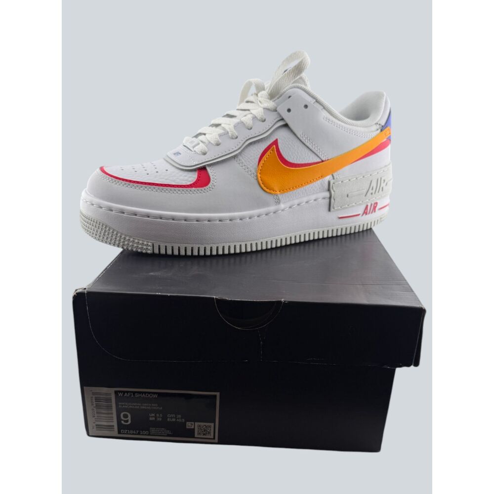 Nike Air Force 1 Shadow Women’s 9 White Sundial Siren Red DZ1847-100 New Box